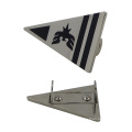 Silver Triangle Metal Tag with Printing Black Logo